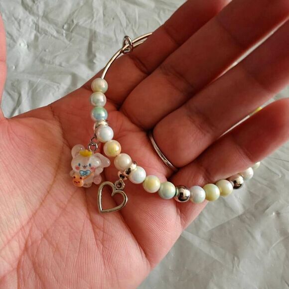 Kawaii Cinnamaroll Hello Kitty Charm Beaded Adjustable Bracelet - Picture 2 of 2